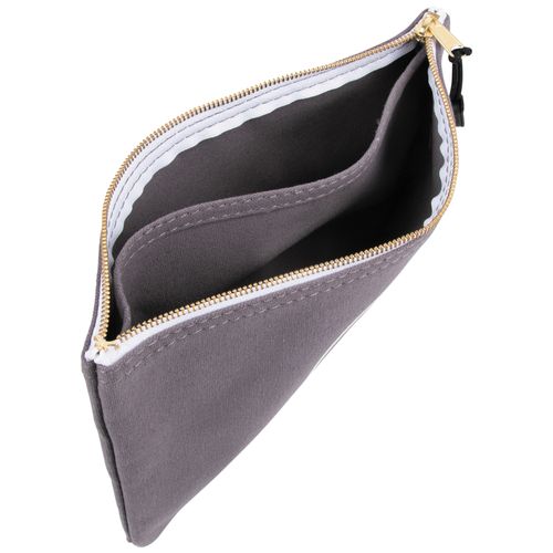 Main product image of 7" Canvas Tool Pouch/Zipper Bag w/ Divider (Gray)