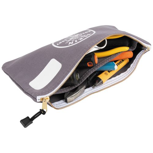 Main product image of 7" Canvas Tool Pouch/Zipper Bag w/ Divider (Gray)