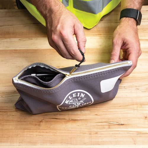 Main product image of 7" Canvas Tool Pouch/Zipper Bag w/ Divider (Gray)
