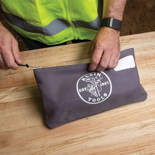 Main product image of 7" Canvas Tool Pouch/Zipper Bag w/ Divider (Gray)