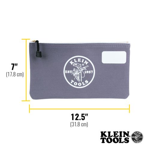 Main product image of 7" Canvas Tool Pouch/Zipper Bag w/ Divider (Gray)