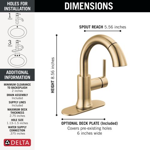 Main product image of Trinsic 1 Handle Pull Down Bathroom Faucet (Champagne Bronze), 559HAR-CZPD-DST
