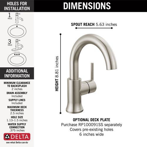 Main product image of Trinsic 1 Handle Bathroom Faucet (Stainless), 559HAR-SS-DST