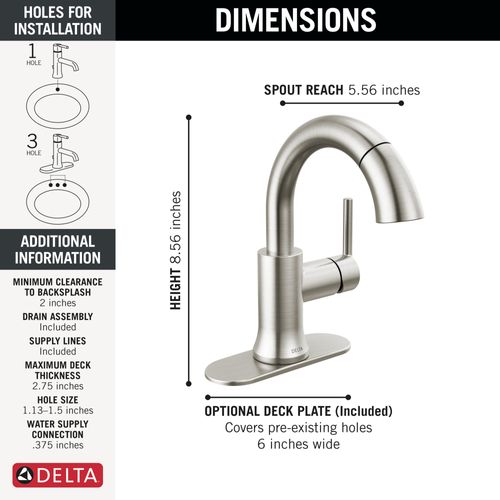 Main product image of Trinsic 1 Handle Pull Down Bathroom Faucet (Stainless), 559HAR-SSPD-DST