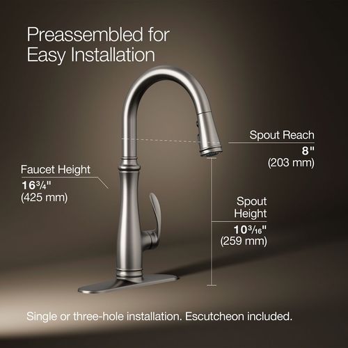 Main product image of Bellera 1-Handle Pull Down Kitchen Faucet (Stainless Steel), K-560-VS