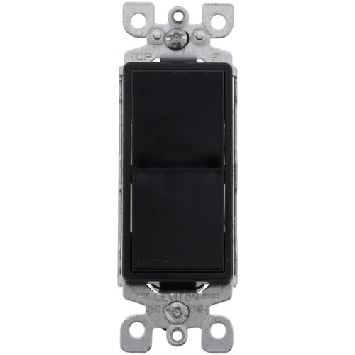 Main product image of Single-Pole Decora Rocker Light Switch - Black (120V)