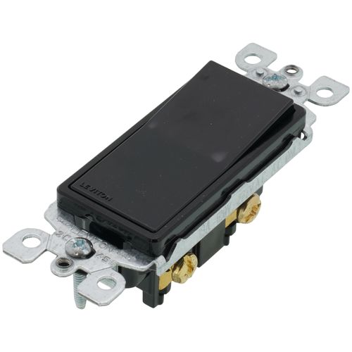 Main product image of Single-Pole Decora Rocker Light Switch - Black (120V)