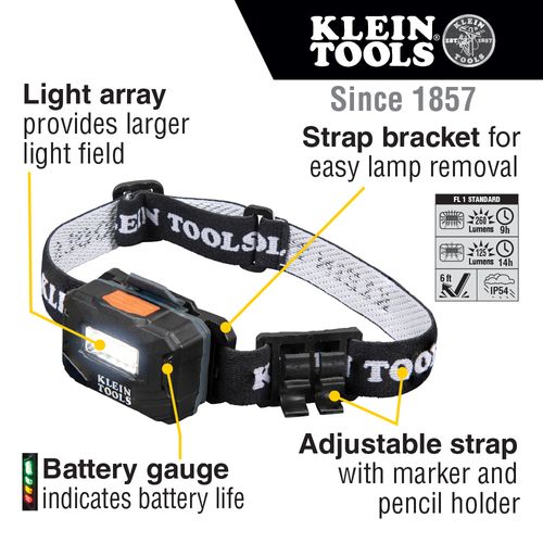 56049 - Klein Tools 56049 - Rechargeable Light Array LED Headlamp w ...