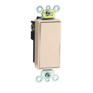 Main product image of Single Pole Decora Plus Rocker Light Switch, Commercial Grade, 20A - Light Almond (120/277V)
