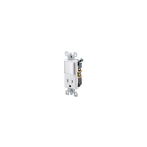 Main product image of Single-Pole Decora Combination Switch & Receptacle - White (120V)