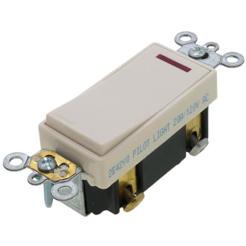 Main product image of Single-Pole Decora Plus Rocker Pilot Light, Illuminated On, Commercial Grade, 20A - Light Almond (120V)