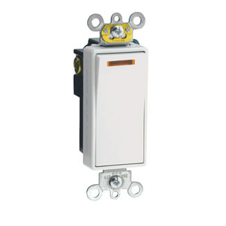 Main product image of Single-Pole Decora Plus Illuminated Light Switch, Commercial Grade, 20A - White (120V)