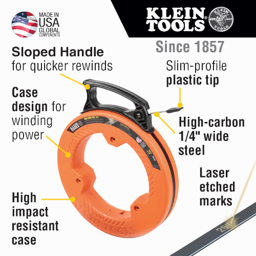 Main product image of 1/4" Wide Steel Fish Tape (25 ft.)