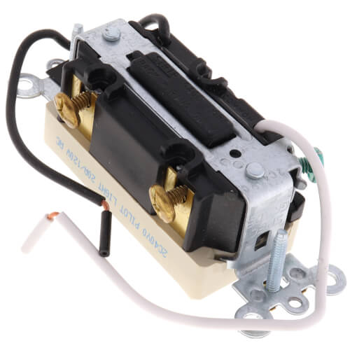 Main product image of 3-Way Decora Plus Rocker Pilot Light, Illuminated On, Commercial Grade, 20A - Ivory (120V)