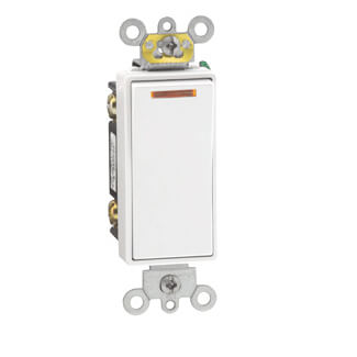 Main product image of 3-Way Decora Plus Rocker Pilot Light, Illuminated On, Commercial Grade, 20A - White (120V)