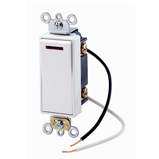 Main product image of 3-Way Decora Plus Rocker Pilot Light, Illuminated On, Commercial Grade, 20A - White (277V)