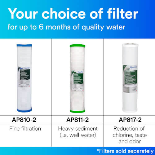 AP802B, 1" NPT Blue Whole House Large Diameter Filter Housing (45 GPM)