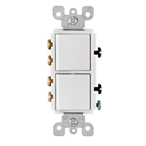 3-Way Decora Combination Light Switch, 20A - White (120/277V)