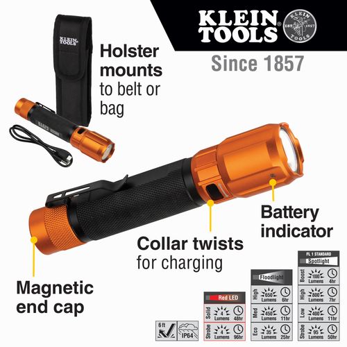Main product image of Rechargeable 2-Color LED Flashlight w/ Holster