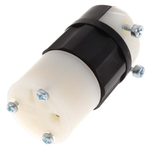 Leviton 20 Amp, 125/250 Volt, Locking Plug, Industrial Grade, Non-Grounding, 9965-C, Black-White - Foto 13