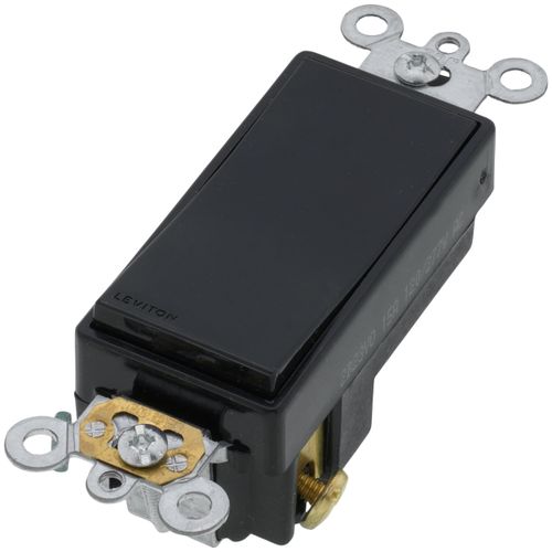 Main product image of Single-Pole Decora Plus Rocker Switch, Commercial Grade - Black (120/277V)
