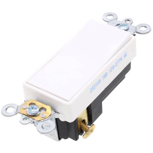 Main product image of Single-Pole Decora Plus Rocker Light Switch, Commercial Grade - White (120/277V)