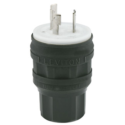 Main product image of 30A, 125V NEMA L5-30P, 2P, 3W, Locking Plug, Grounding, Wetguard (Black)