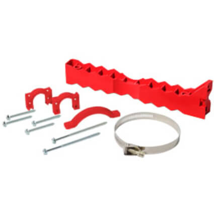 Main product image of PipeTitan Plus 7 Flame Retardant Kit: (1) Bracket (2) Straps (1) 7" Stainless Steel Snap-Lock Band