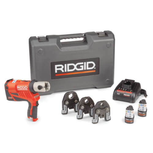 Main product image of RP 240 Compact Press Tool Kit w/ 12V Batteries and Charger (Includes 1/2" to 1" ProPress Jaws)