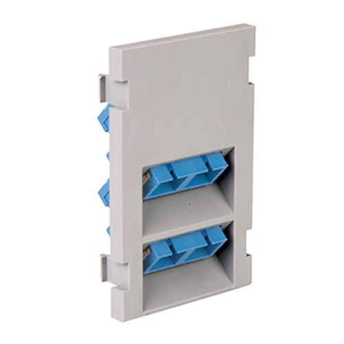 Main product image of Duplex Sc Angled Fiber Adapter MOS Module, Zirconia Ceramic Sleeve, 3 Units High (Gray)