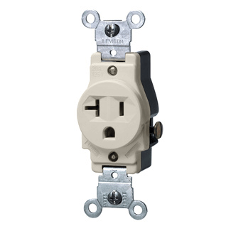 Main product image of Narrow Body Single Receptacle, 20A, NEMA 5-20R - Light Almond (125V)