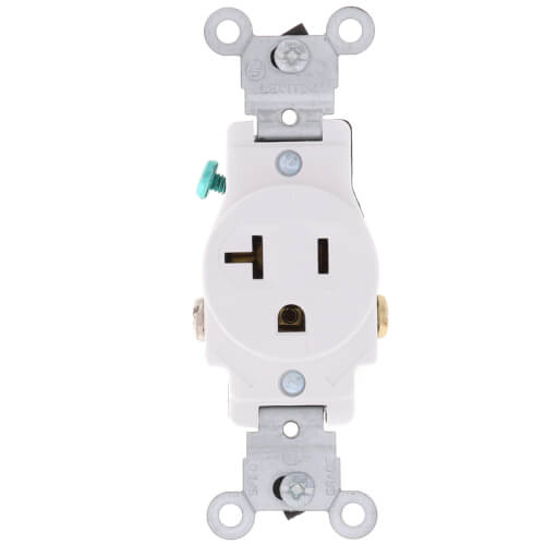 Main product image of Narrow Body Single Receptacle, 20A, NEMA 5-20R - White (125V)