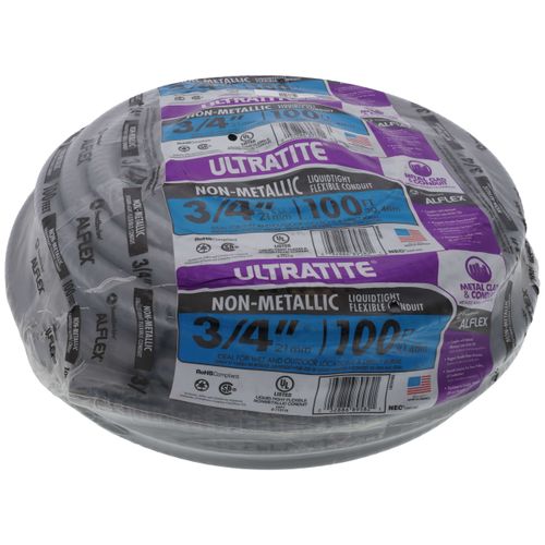 Main product image of 3/4" "Ultratite" Gray Liquidtight Flexible Non-Metallic Conduit (100 Foot Coil)