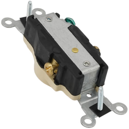 Main product image of Narrow Body Single Receptacle, 20A, NEMA 6-20R - Ivory (250V)