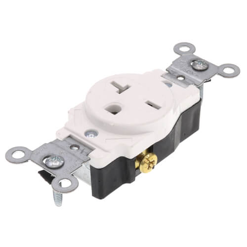 5821-W - Leviton 5821-W - Narrow Body Single Receptacle, 20A, NEMA 6 ...