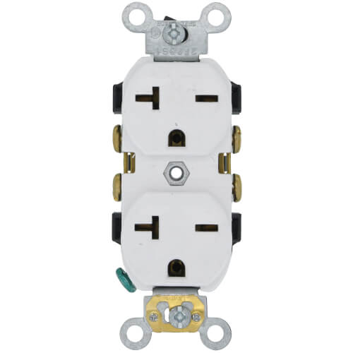 Main product image of Commercial Grade Duplex Receptacle w/ Indented Face, 2P, 20A, NEMA 6-20R - White (250V)