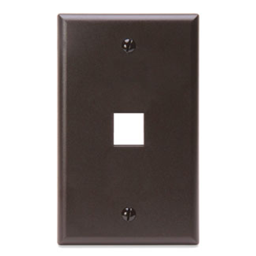 Main product image of Single-Gang Quickport, Wallplate, 1-port (Brown)