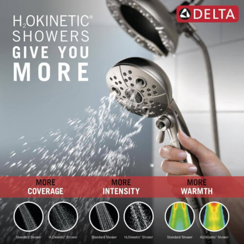 Main product image of In2ition H2Okinetic 2-in-1 Shower Head 2.5 GPM w/ 5-Spray Pattern (Matte Black), 58480-BL25-PK