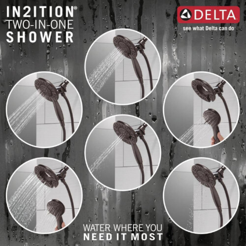 58499RB Delta 58499RB In2ition HSSH 2in1 Shower Head 1.75 GPM 4