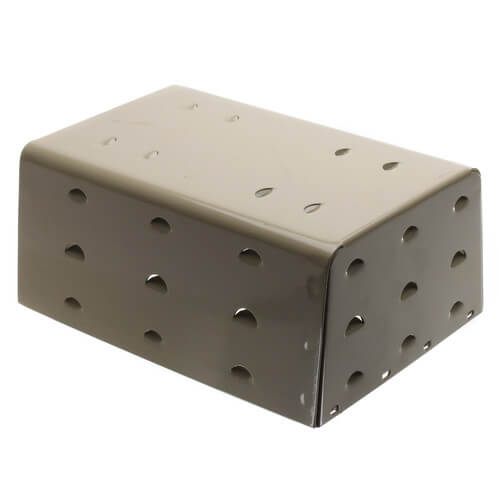 Main product image of 6" x 4" x 3" Steel Thermostat Guard with Ring Base (Beige Steel)
