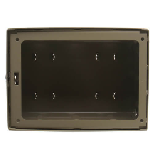 Main product image of 6" x 4" x 3" Steel Thermostat Guard with Ring Base (Beige Steel)