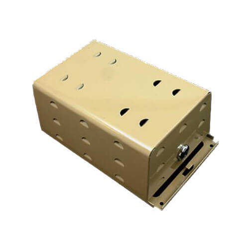 Main product image of 6" x 4" x 3" Steel Thermostat Guard with Two Bases (Beige Steel)