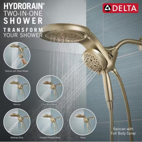 58680CZ25 Delta 58680CZ25 HydroRain 2in1 Shower Head