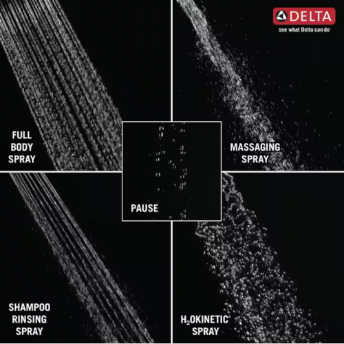 Main product image of HydroRain H2Okinetic 2-in-1 Shower Head 2.5 GPM 5-Spray Pattern (Champagne Bronze), 58680-CZ25