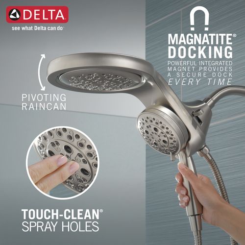 Main product image of HydroRain H2OKinetic 5-Setting 2-in-1 Shower Head, 1.75 GPM (Stainless), 58680-SS
