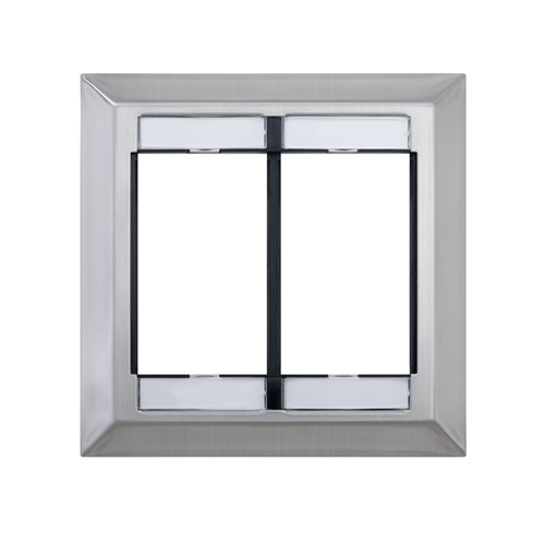 Main product image of Dual Gang MOS Wallplate w/ ID Windows, Stainless Steel