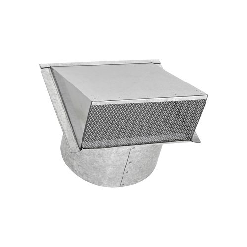 Main product image of 10" Galvanized Wall Exhaust Hood Vent w/ Spring Damper & Screen, 6" Pipe (26-Gauge)