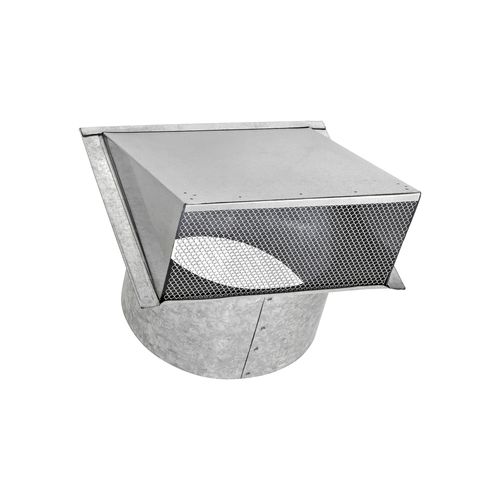 Main product image of 10" Galvanized Wall Exhaust Hood Vent w/ Spring Damper & Screen, 6" Pipe (26-Gauge)