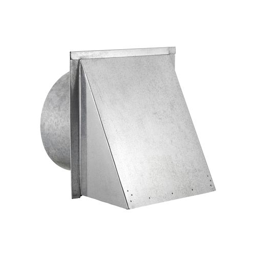 Main product image of 10" Galvanized Wall Exhaust Hood Vent w/ Spring Damper & Screen, 6" Pipe (26-Gauge)