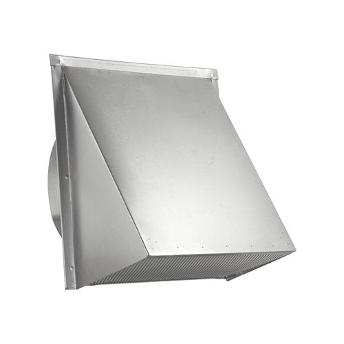 Main product image of 12" Aluminum Wall Exhaust Hood Vent w/ Spring Damper & Screen, 3" Pipe (20-Gauge)